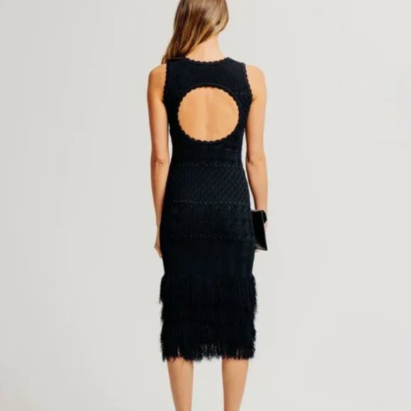 new Torn By Ronny Kobo Ryan Dress  Crochet Knit Cutout Stunning texture! - Picture 1 of 9